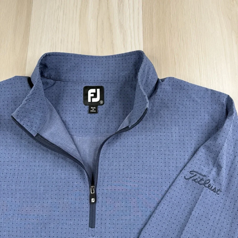 FootJoy Titleist 1/4 Zip Pullover Blue Performance Golf Long Sleeve Men's Small